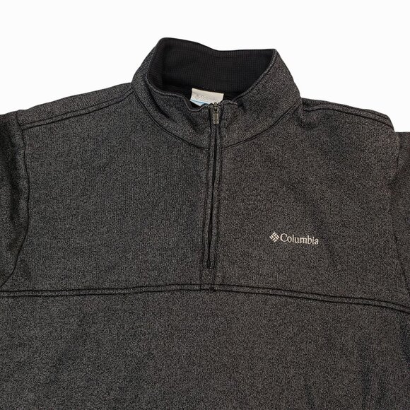 Columbia Mens Heathered Gray 1/4 Zip Pullover Sweatshirt With Kangaroo Pocket L - Picture 4 of 11